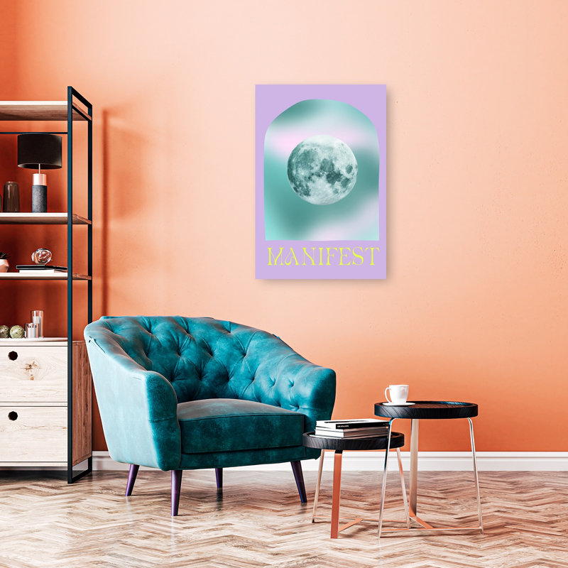 Reproduction d'art mural de paysage abstrait de la lune, H 36 po x l 24 po