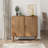 Walnut Wood Buffet Cabinet with Line Groove Design and Adjustable Partition