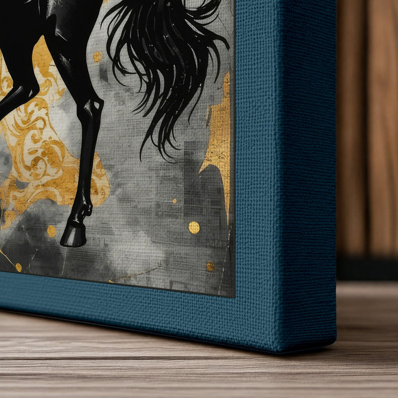 Pegasus Rising Maximalist - Wrapped Canvas, 24x16 - 61.0 x 40.6 cm, Teal Border