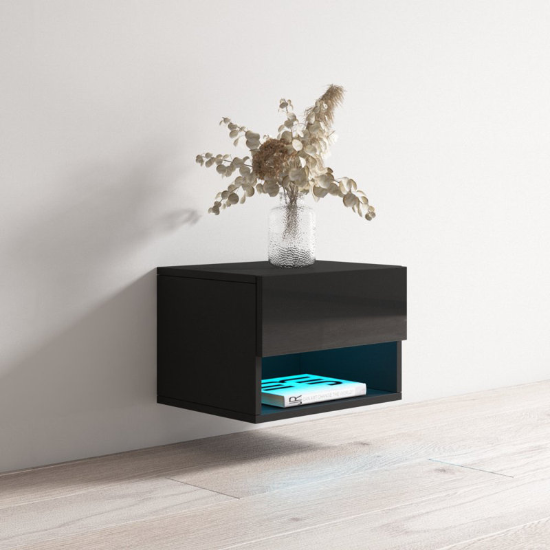 Table de chevet flottante 19,7 po Air, Noir