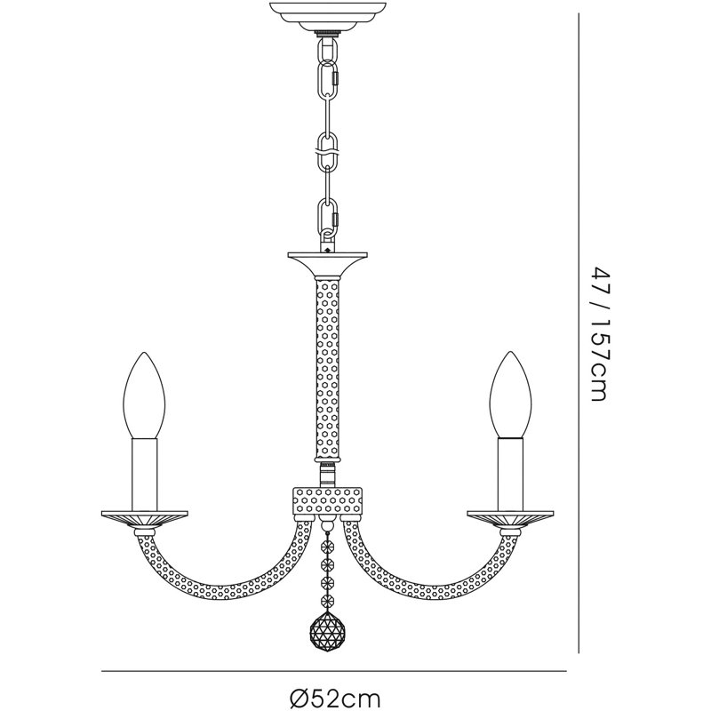 Gelnett 3 - Light Candle Style Chandelier, Gold