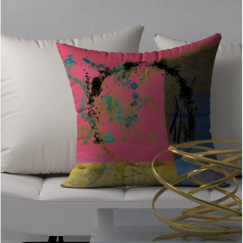 Housse de coussin et insert de coussin carré parche, H 20 po x l 20 po x p 5 po