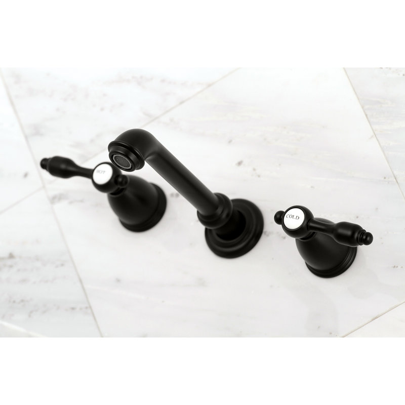 Robinet de salle de bain fixé au mur Tudor, Noir mat