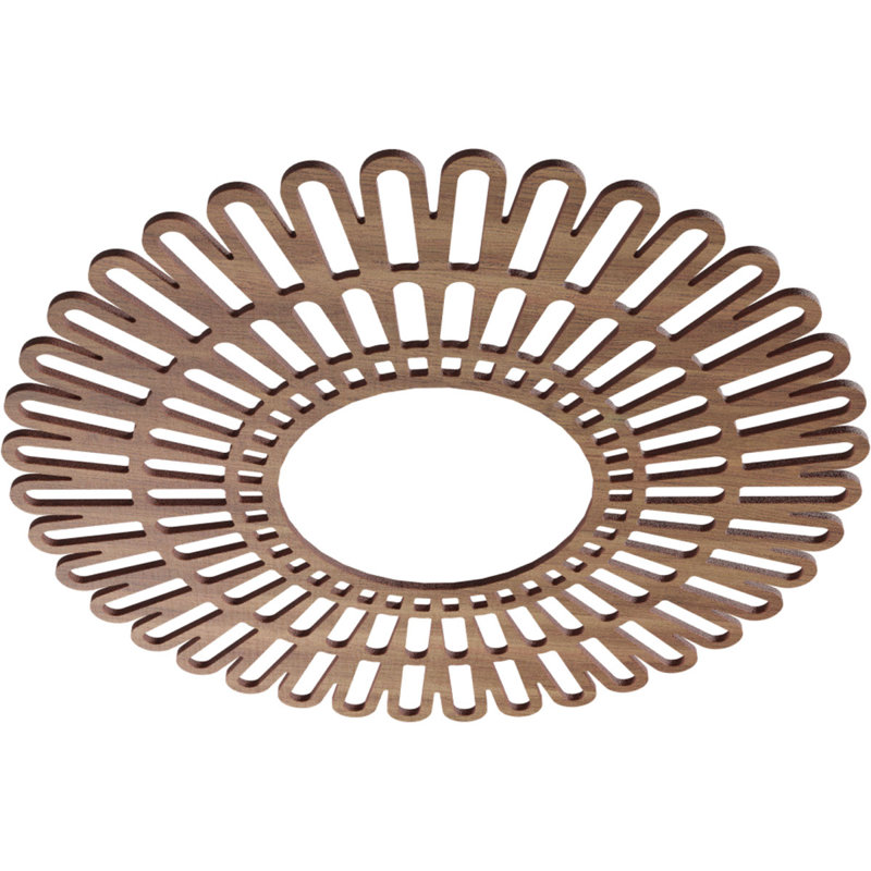 Médaillon de plafond en bois Cornellius, Noyer, H 22 po x l 22 po x P 0,38 po