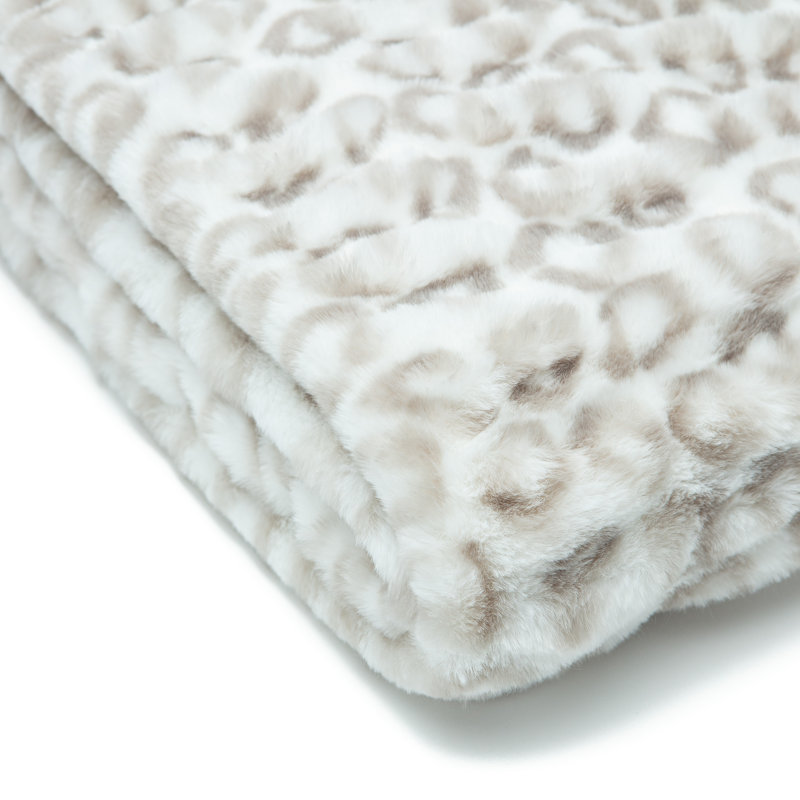 Dark Gray Reversible Faux Fur Full Throw Blanket