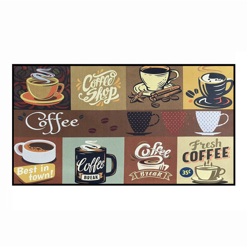 Tapis de cuisine 28 po x 17 po Modern Brown, Rectangle 1 pi 5 po x 2 pi 4 po