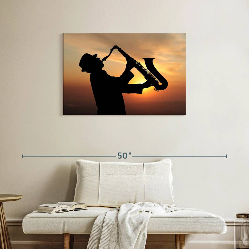 Abarca Man Playing Saxophone, 24" H x 36" W