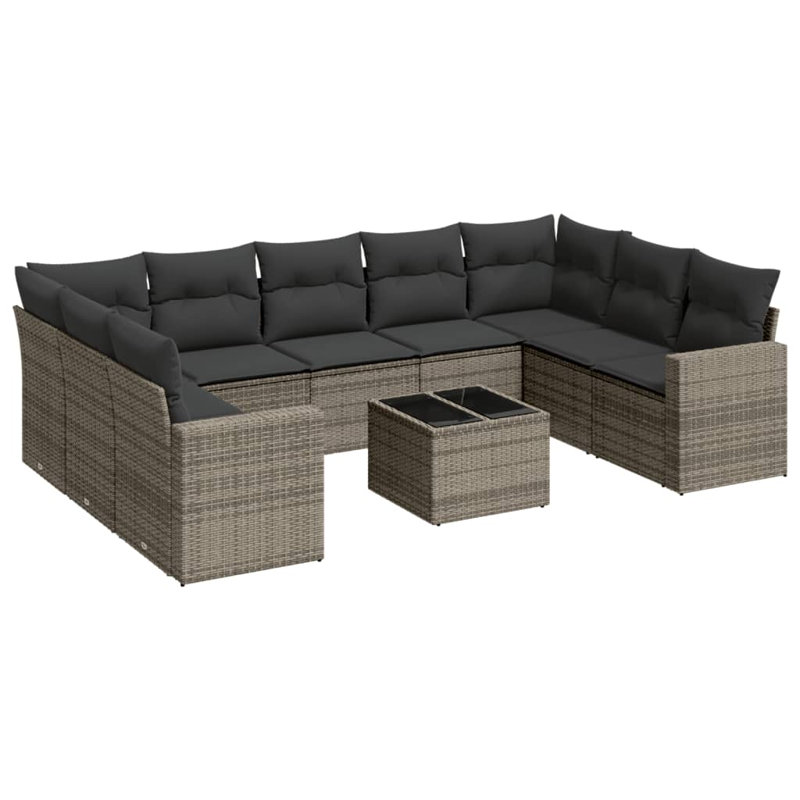 Ensemble de canapé de jardin Vidaxl gris