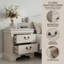 Table de chevet 22 po en cerisier classique avec détails moulés, 2 tiroirs spacieux, poignées à volutes antiques, fabrication en bois massif et en panneau de fibres à densité moyenne-956566558
