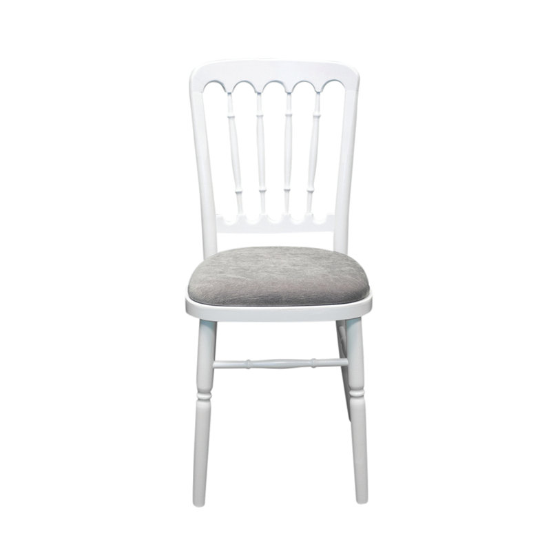 Avalos 43cm H Polyester Blend Upholstered Slat Back Side Chair, White, Grey