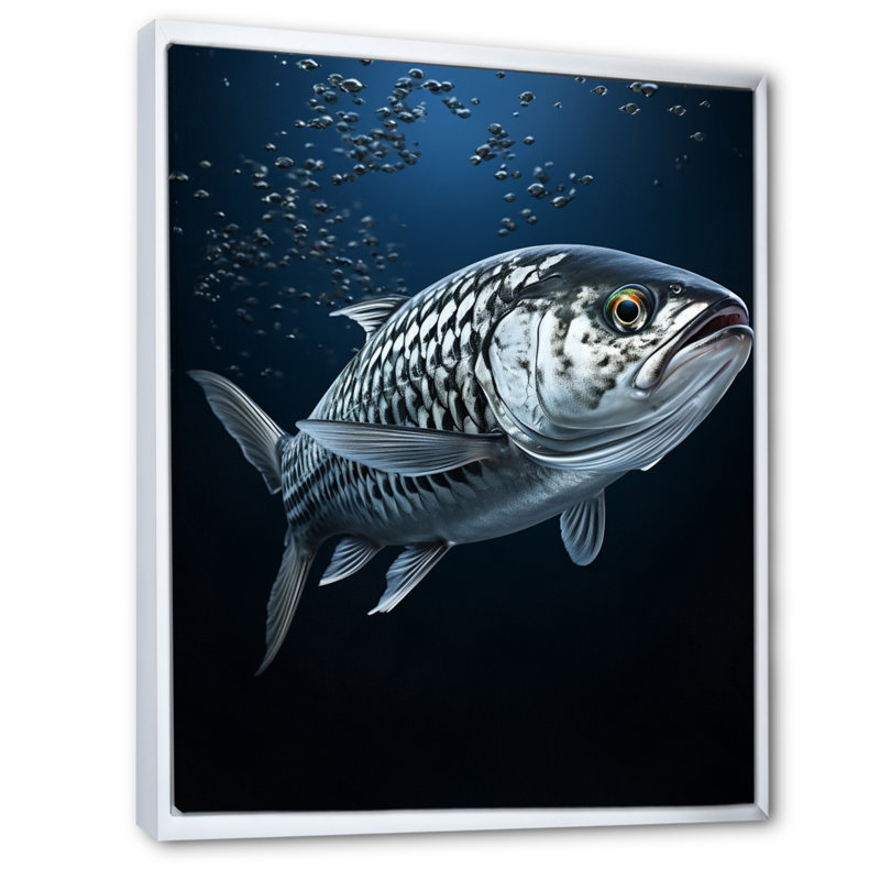 «Eddard Fishing», reproduction sur toile, H 20 po x l 12 po x P 1 po, Cadre flottant blanc