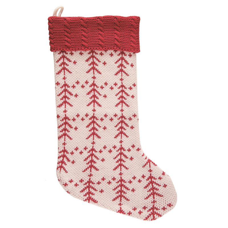  Polyester 19 in. Multicolor Christmas Plush Tree Pattern Stocking Set of 3