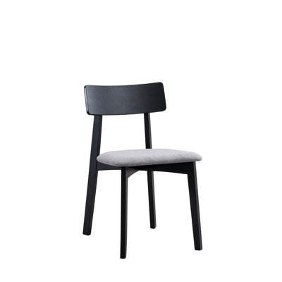 Chaise d'appoint en lin véritable gris et finition noire