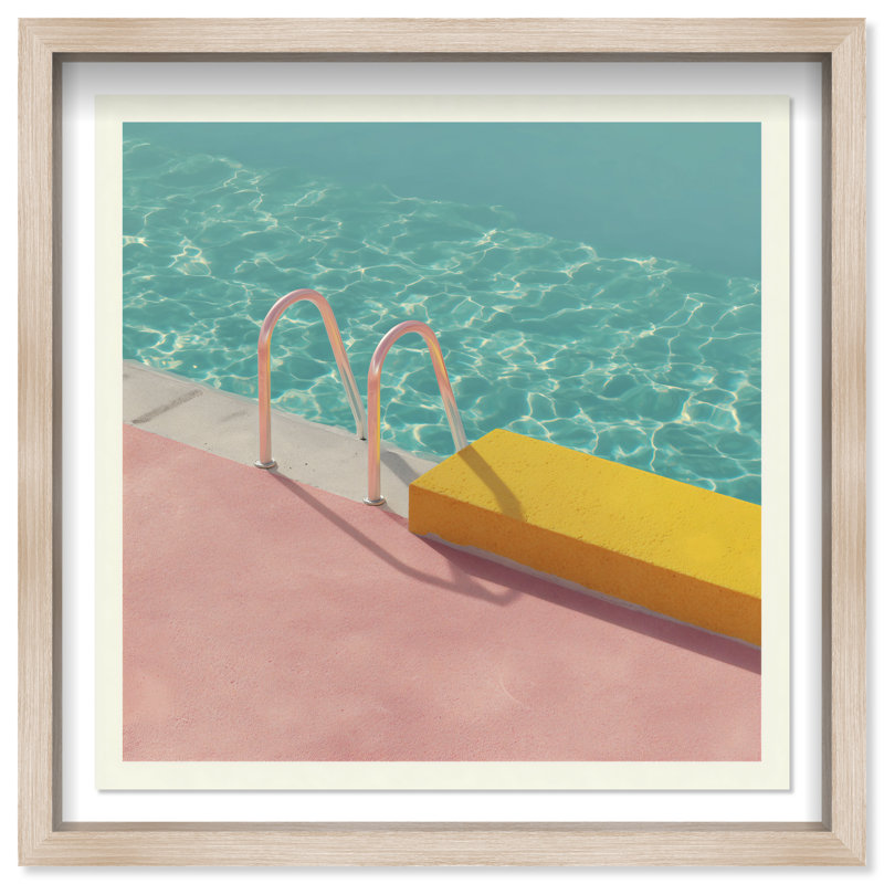 Poolside Symmetry II Print by Oliver Gal, 13.5"H x 13.5"W, Natural Oak Shadowbox