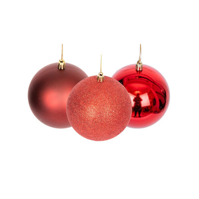 18 Piece Shatterproof Christmas Baubles for Tree and Festive Decorating