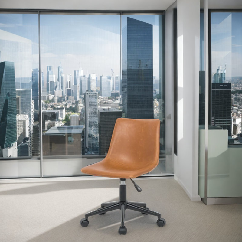 Chaise de bureau Pativar, Brun clair