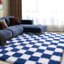 Tapis doux et antidérapant à rayures bleues et blanches, idéal pour le chevet, les chambres d'enfants et les salons.-2030541887-2030541856