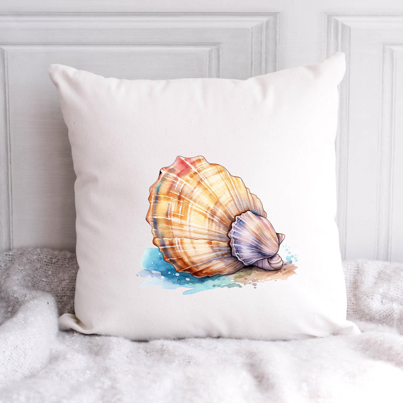 Nautical Sea Life_301 - Coussin décoratif en polyester, H 20 po x l 20 po
