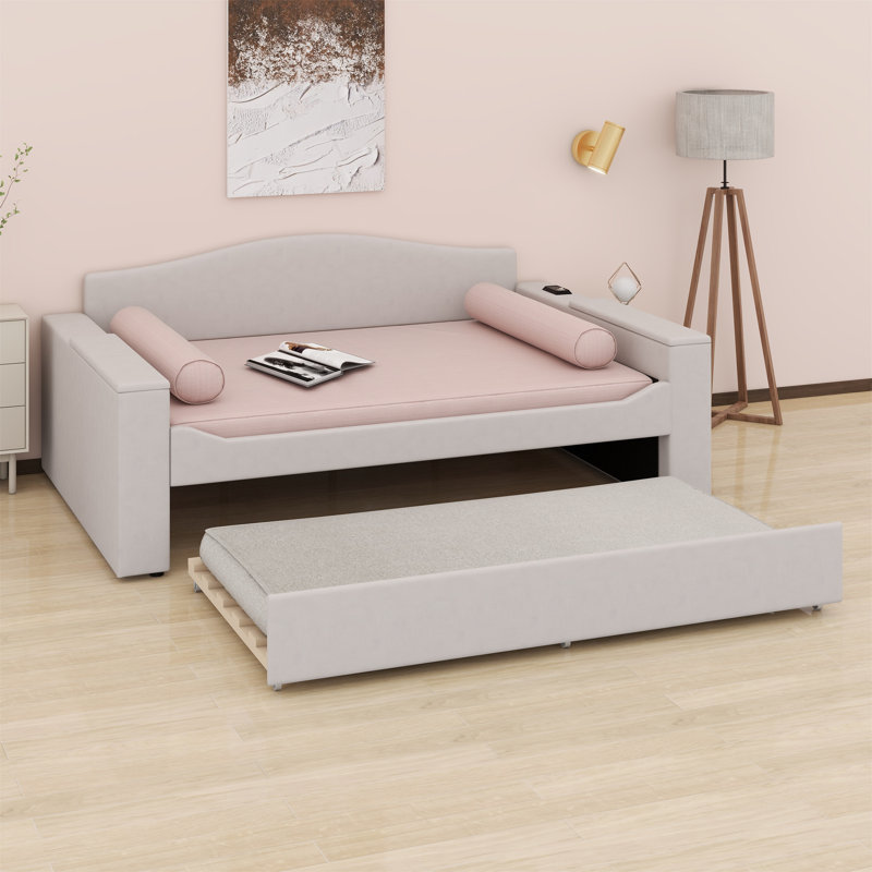 Lit de jour rembourré Beora, Beige