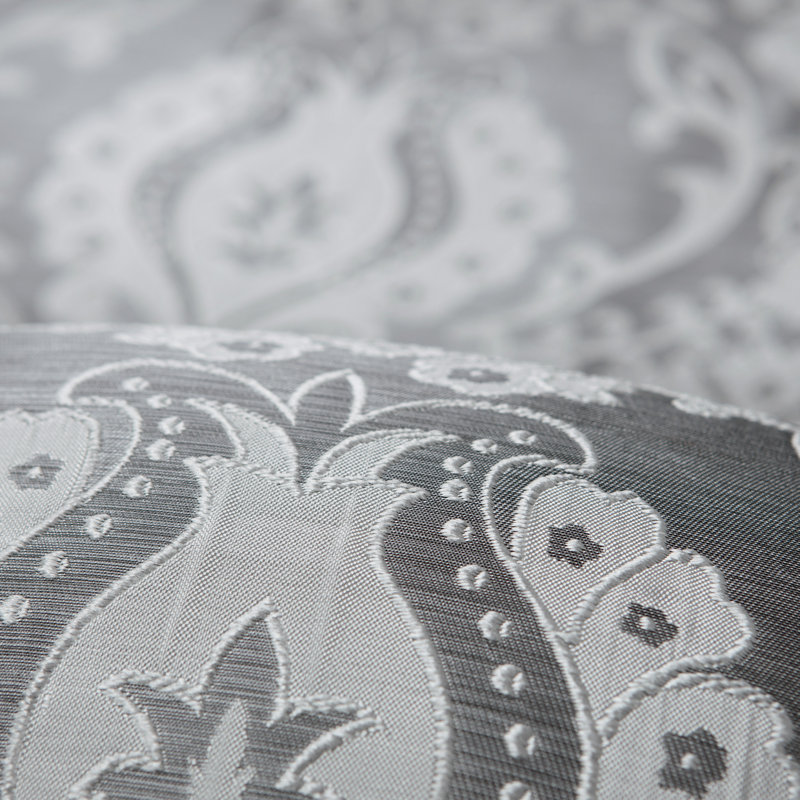 Ivanbrook Damask Room Darkenning Grommet Curtain, Slate, 52" W x 84" L