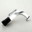 Robinet de salle de bain incurvé à poignée simple blanc et chrome