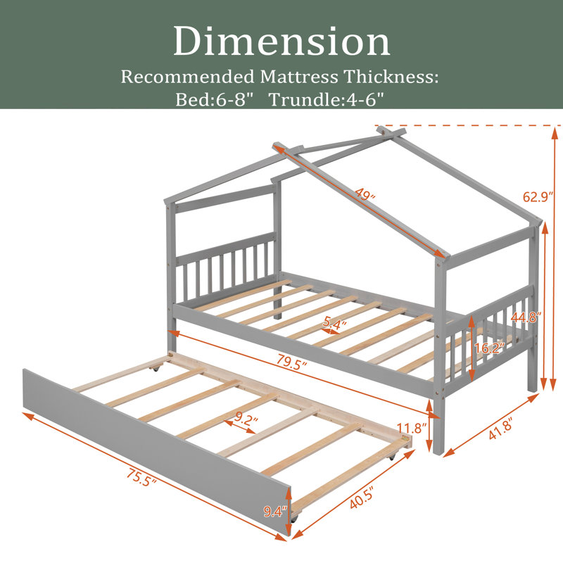 Besmira Daybed, Twin, Gray