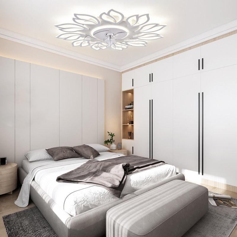 Ventilateur de plafond encastré à intensité variable réversible à DEL à 6 vitesses 38,19 po Angstrom avec télécommande et application