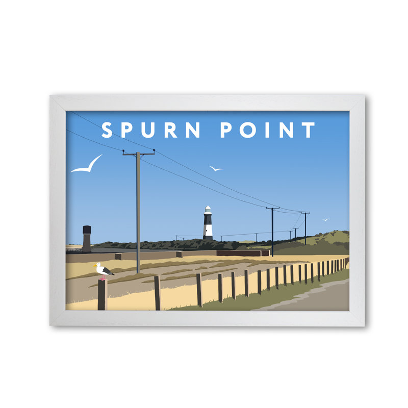 Spurn Point by Richard O'Neill - Single Picture Frame Print, 297 cm H x 42 cm W, White