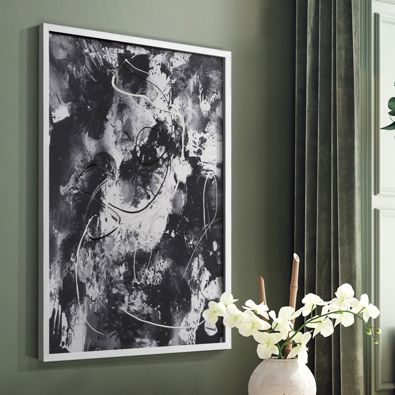 Radical Mix I Framed Print - Solid Wood, White, 14" H x 11" W