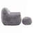 Faux Fur Bean Bag Chair With Ottoman-116702504