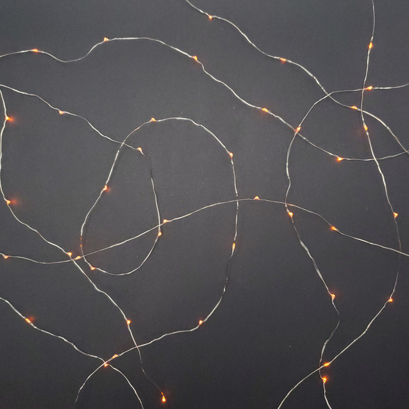  Battery Operated LED Fairy String Lights with Timer, Orange