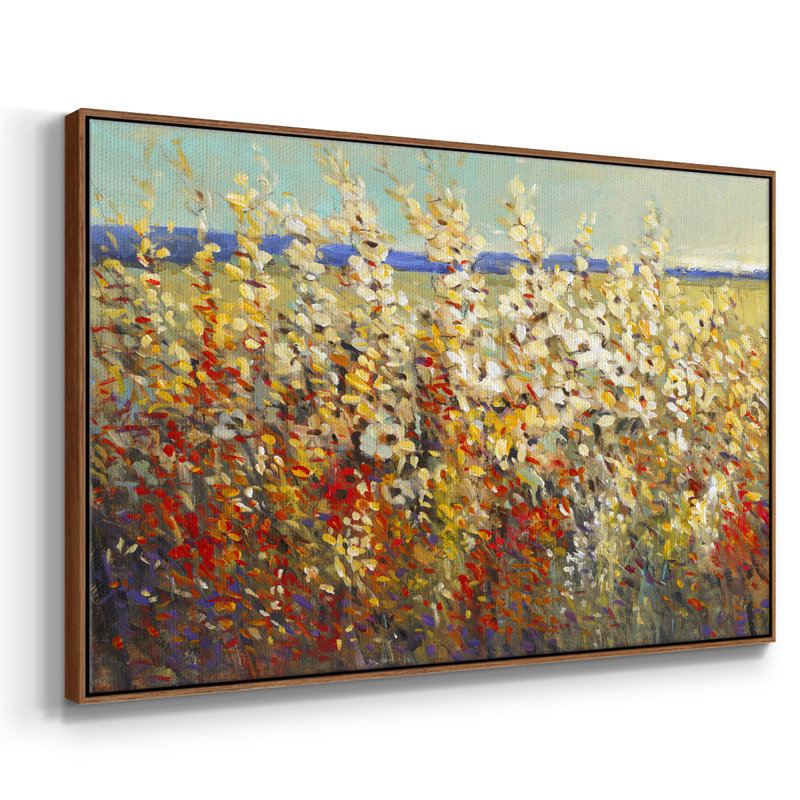 «Field of Spring Flowers II», reproduction sur toile encadrée, H 27 po x l 41 po x P 2 po, Noyer