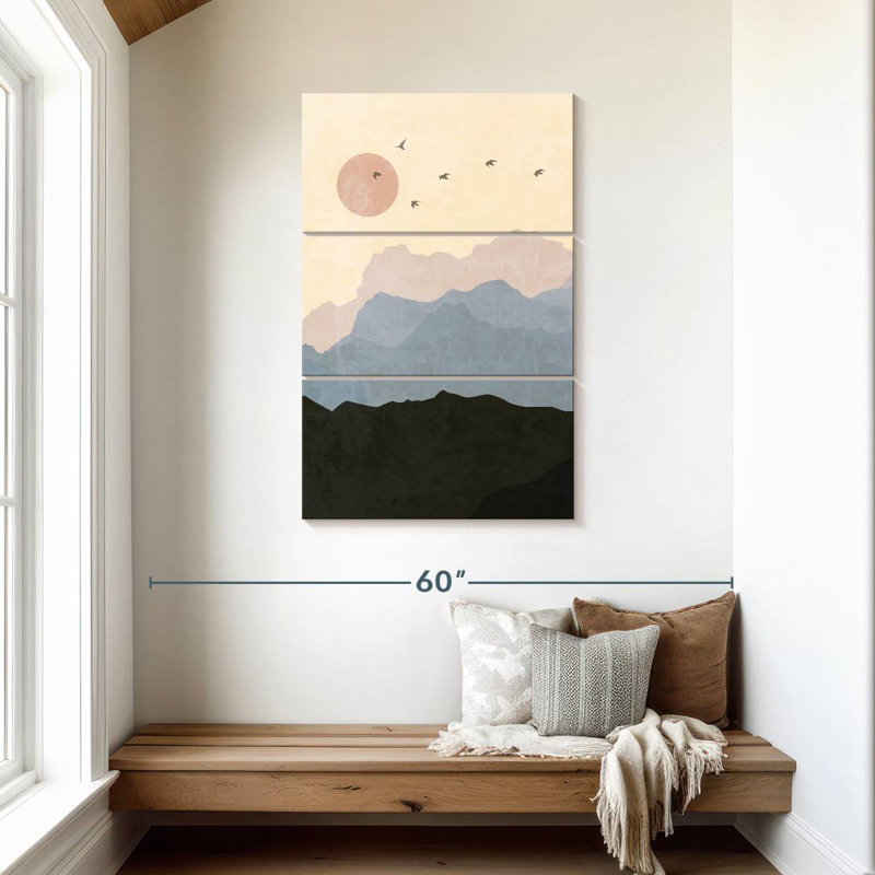 Kerrick Boho, soleil et montagnes, H 45 po x l 28 po