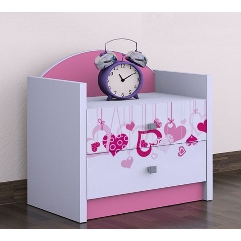Kasey 2 Drawer Nightstand, Pink