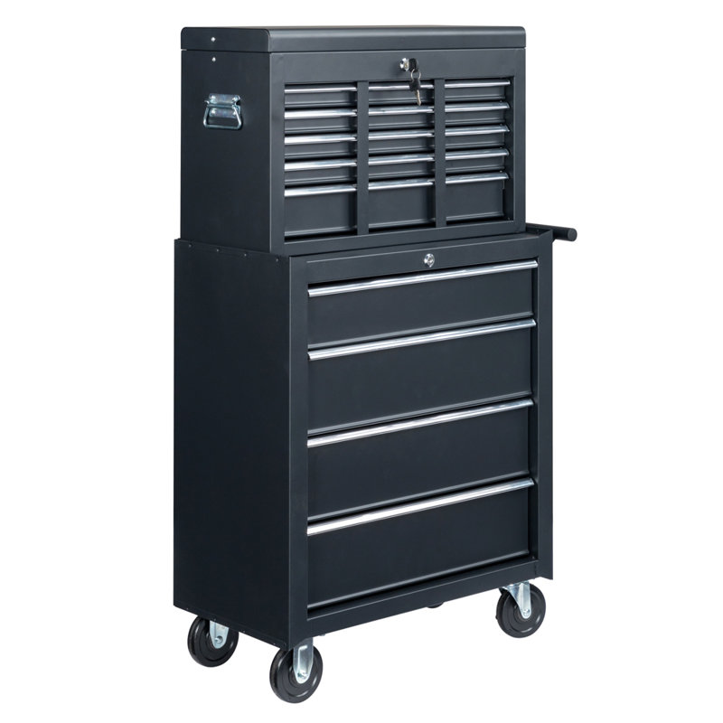 Savone 26.81'' W 9 -Drawer Steel Combination Set with Wheels
