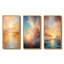 «Bold Sunset Golden Collage», 3 pièces sur toile-1049781908-1049781897
