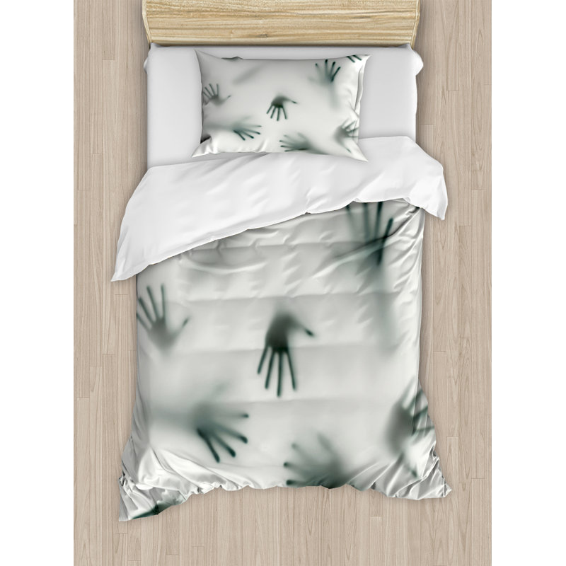 Twin Size Emerald Ghost Shadow Microfiber Duvet Cover Set
