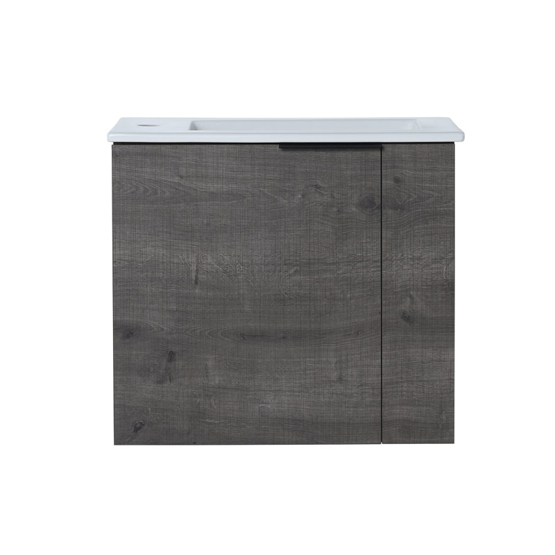 Meuble-lavabo de salle de bain avec lavabo, Imitation chêne