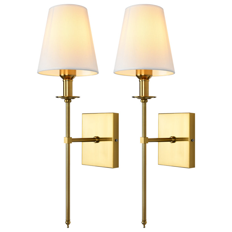 Dimmable Indoor Wall Sconces Iron Wallchiere Vanity Lighting Fixtures(Set of 2), Brushed Nickel