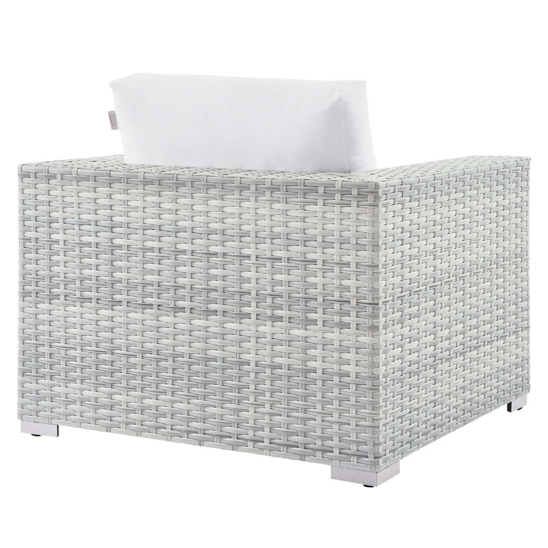 Light Gray White Wicker 2-Person Outdoor Patio Set