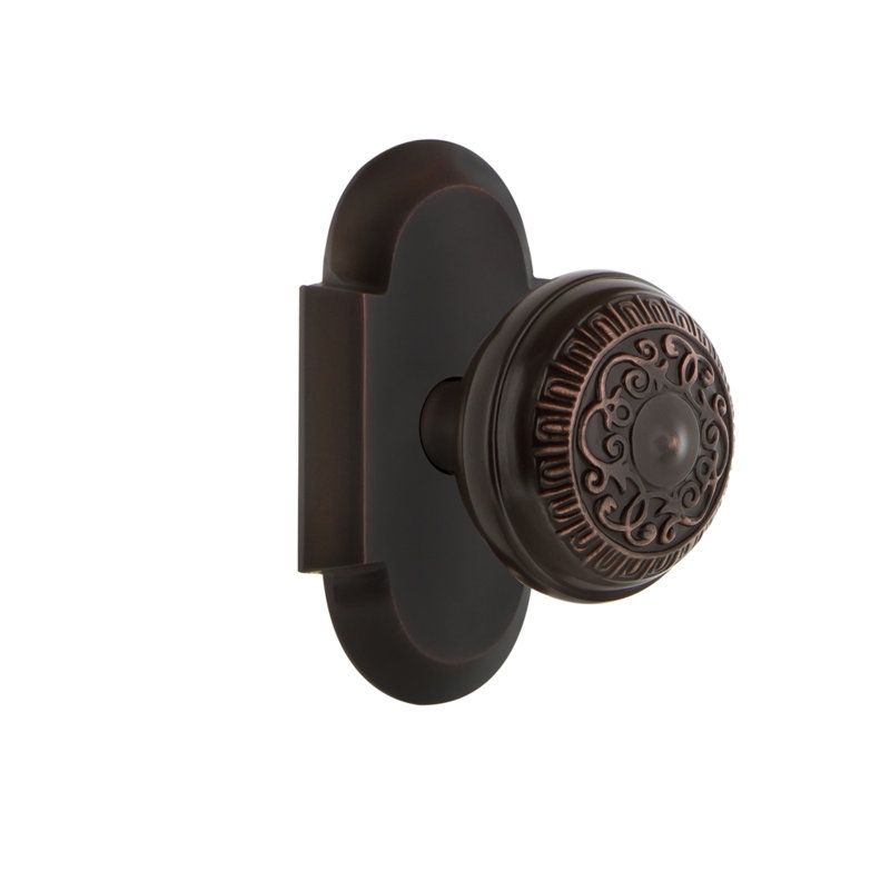 Cottage Plate with Egg & Dart Door Knob, Timeless Bronze