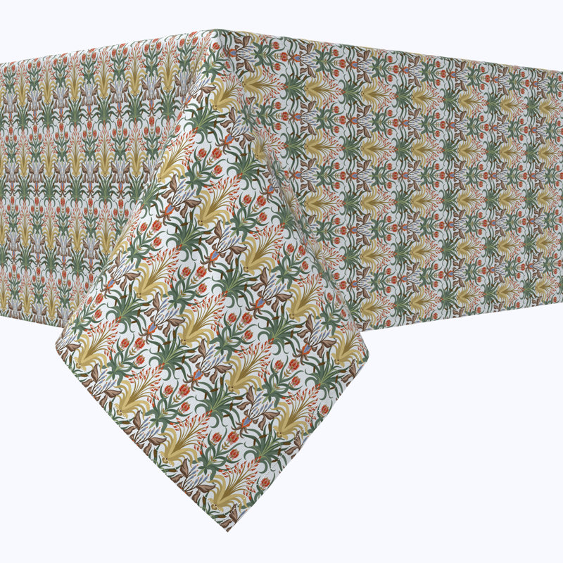 Rectangular Tablecloth, 100% Cotton, Floral 109, 120" x 52"