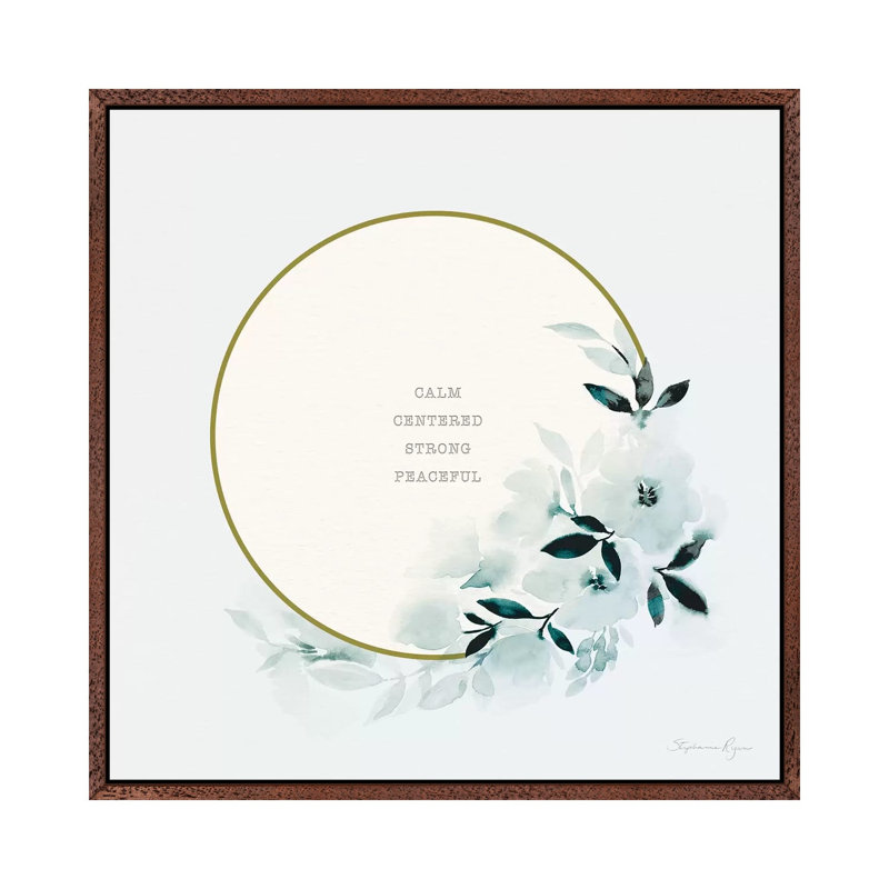 Calm Centered 1 Piece Wall Art on Canvas, 45.72cm H x 45.72cm W x 3.81cm D, Classic Brown Wood Floater Framed