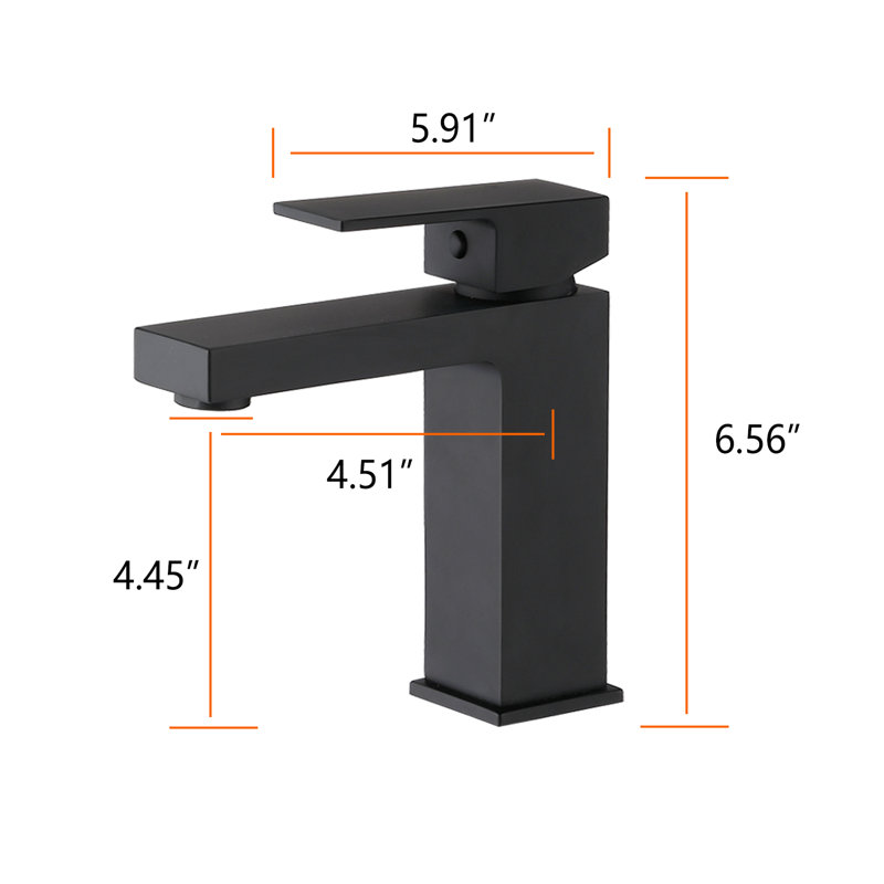 Single-Hole Single-handle Bathroom Faucet with Drain Assembly, Matte Black