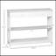 Console de couloir avec tiroir extra large, 2 tablettes ouvertes et structure en lattes de bois, blanc-118038553