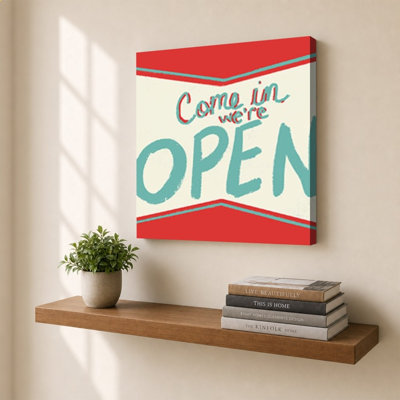 «Retro Open Sign» par Jen Bucheli - Impression sur toile