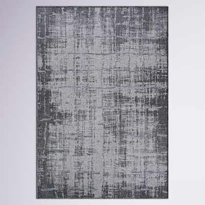 Lolley Abstract Anthracite Light Gray Indoor Outdoor Area Rug