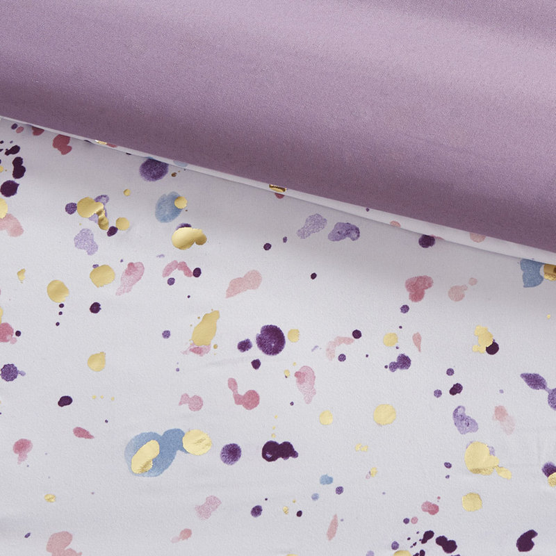Ensembles de literie glamour prune métallique, confort en polyester, élégance moderne