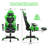 Inbox Zero Adjustable Swiveling PC & Racing Game Chair with Footrest in Green/Black