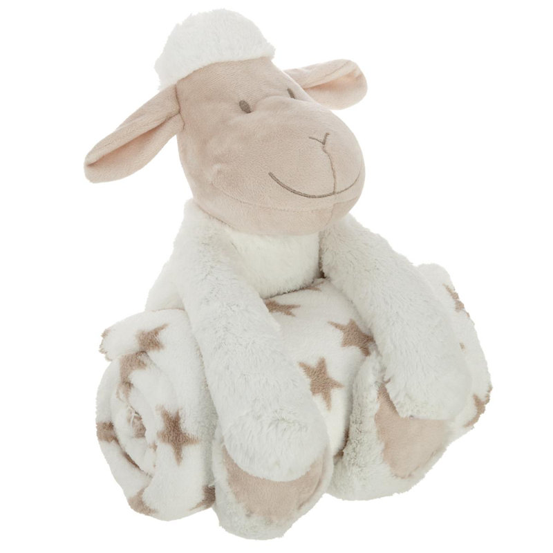 Roepke Baby Blanket, Light Brown/White